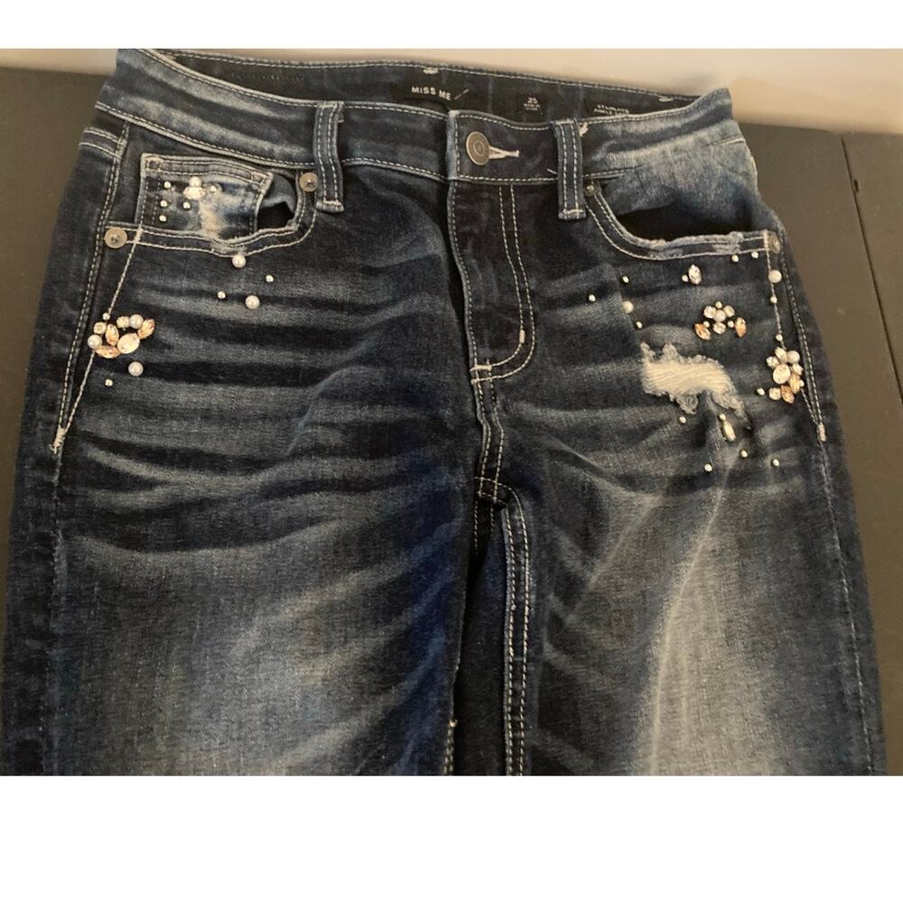 Women's Jeans Pants Miss Me Standard Ankle Skinny Size 25 Inseam 24 Distressed - Picture 1 of 11